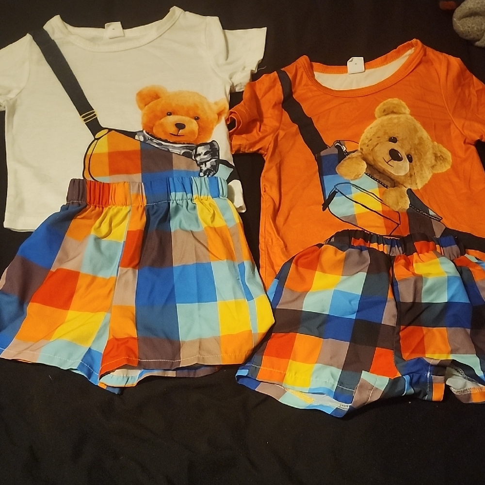 Kids' Bear Patchwork Outfit Set